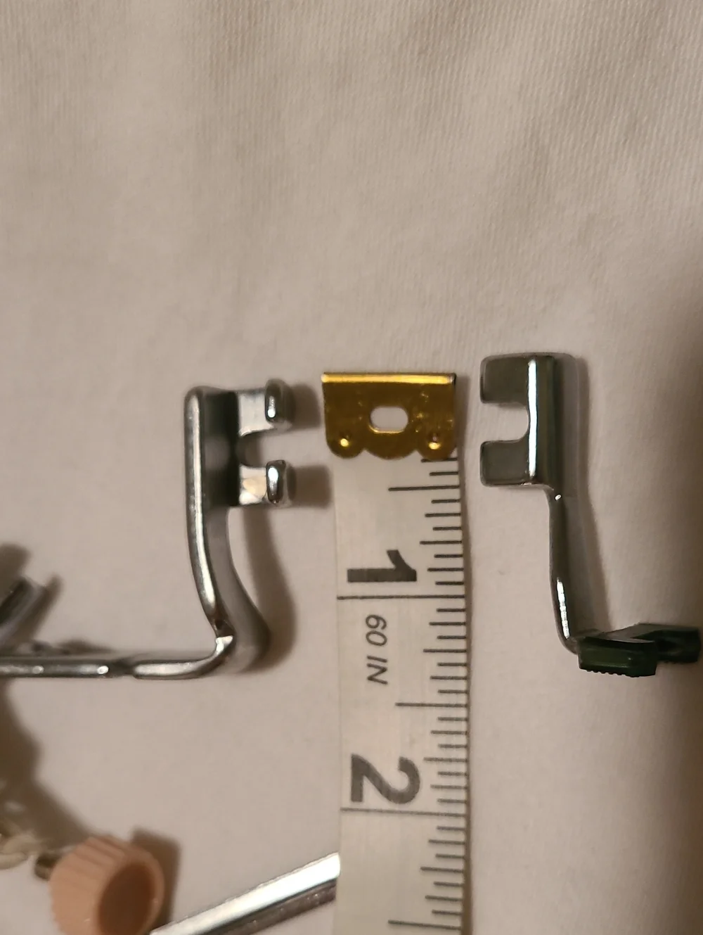Singer Slant Shank Hemmer Foot, High Shank Presser Foot. Button Seam Guide